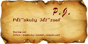 Páskuly József névjegykártya